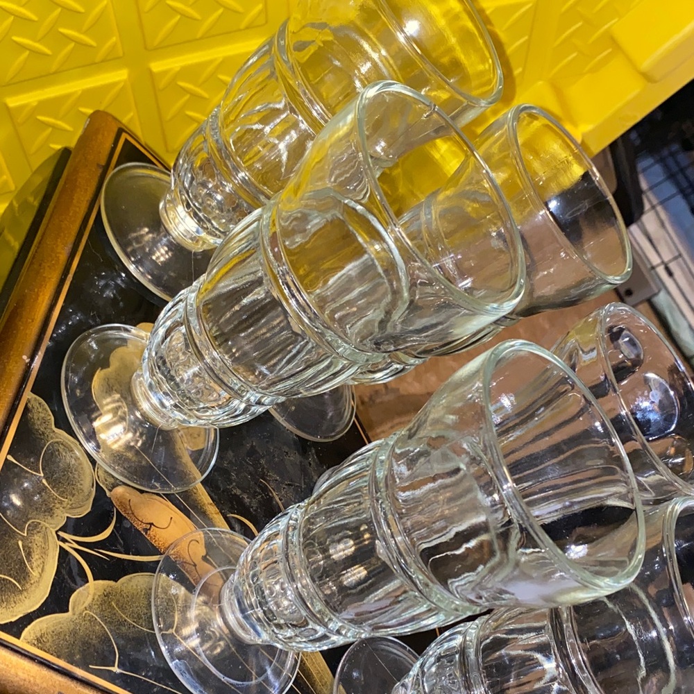 Vintage Large Clear Ice Cream Soda Goblet Set of 6 Box28 - Picture 6 of 6